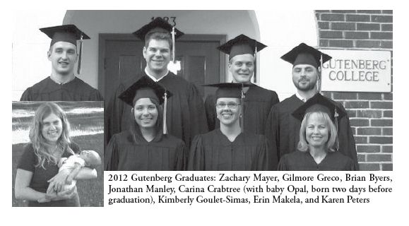 Gutenberg College graduates 2012